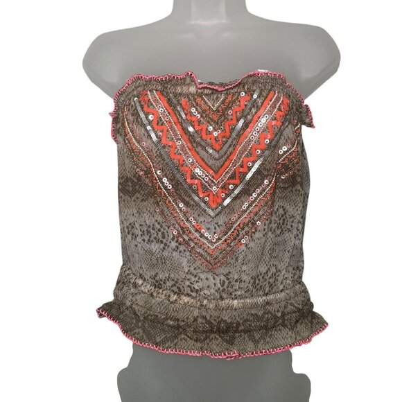 Ramy Brook Printed Luana Embellished Strapless Top NWT Size M - Picture 5 of 8